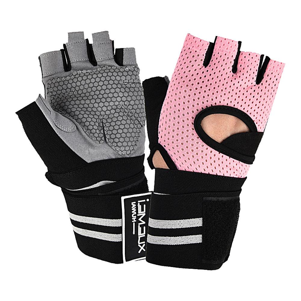 Men and Women Half Finger Extended Wrist Guards Anti Slip Weight Lifting Horizontal Bar Dumbbell Equipment Breathable Outdoor Sports Gloves
