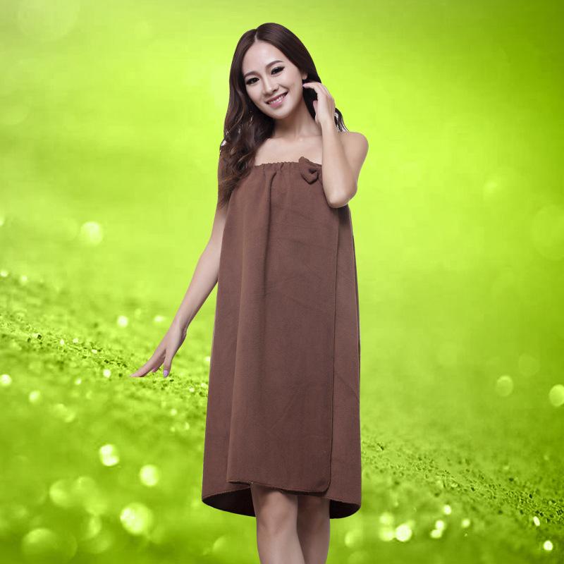 Extra Thick Strapless Bow Bathrobe & Wearable Towel