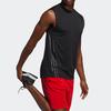 Adidas Solid Training Sports Tank Top Men Tops Black FL4317
