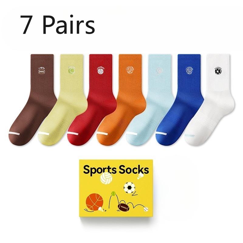 

7 пар женских осенних спортивных носков-труб высокого качества класса 7A с защитой от запаха 7 Pairs