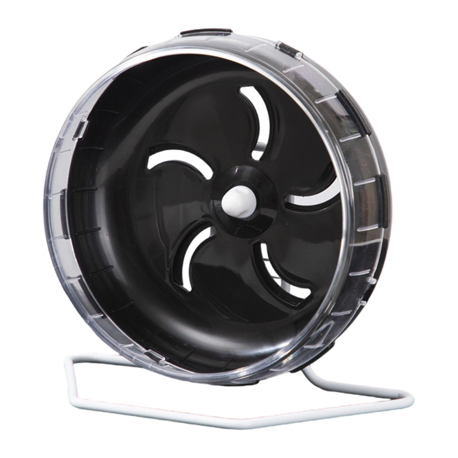 

Бесшумный ролик для упражнений хомяка, беговое колесо, пластиковый для маленького питомца, со стабильным основанием, забавная игрушка для развлечения в клетке питомца чёрный