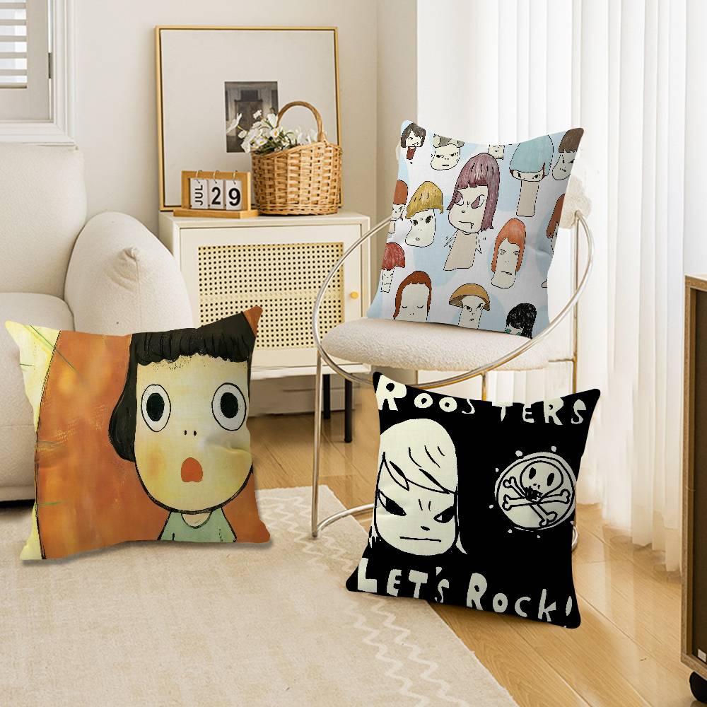 Yoshitomo Nara Dream Doll Vintage Pillow Cover For Bedroom Room And Living Room Sofa Decorative Cushion Cover