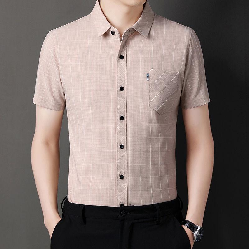 Summer Comfortable Cotton and Hemp Loose and Casual Moisture Wicking Wide and Styled Non Ironing Checkered Shirt for Men