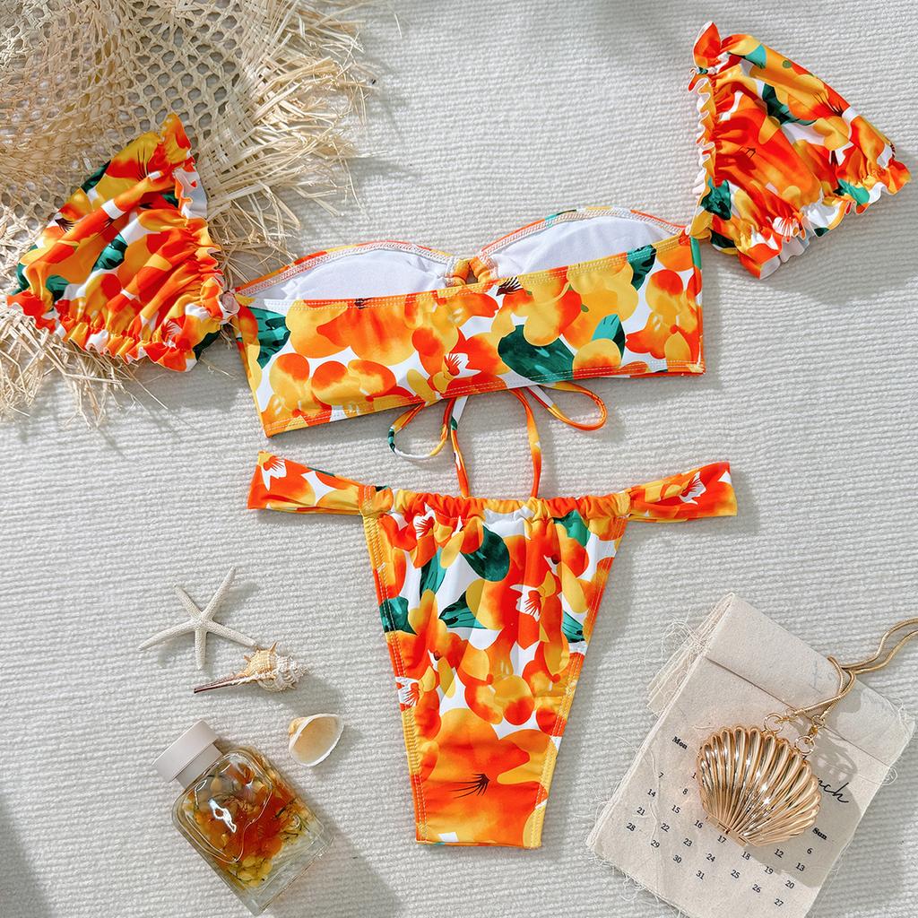 Fashionable Women's Split-Back Bikini Swimsuit Sportswear