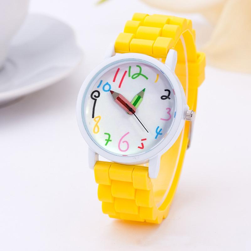 New children's watch creative children's pencil shape pointer simple digital silicone children's gift watch