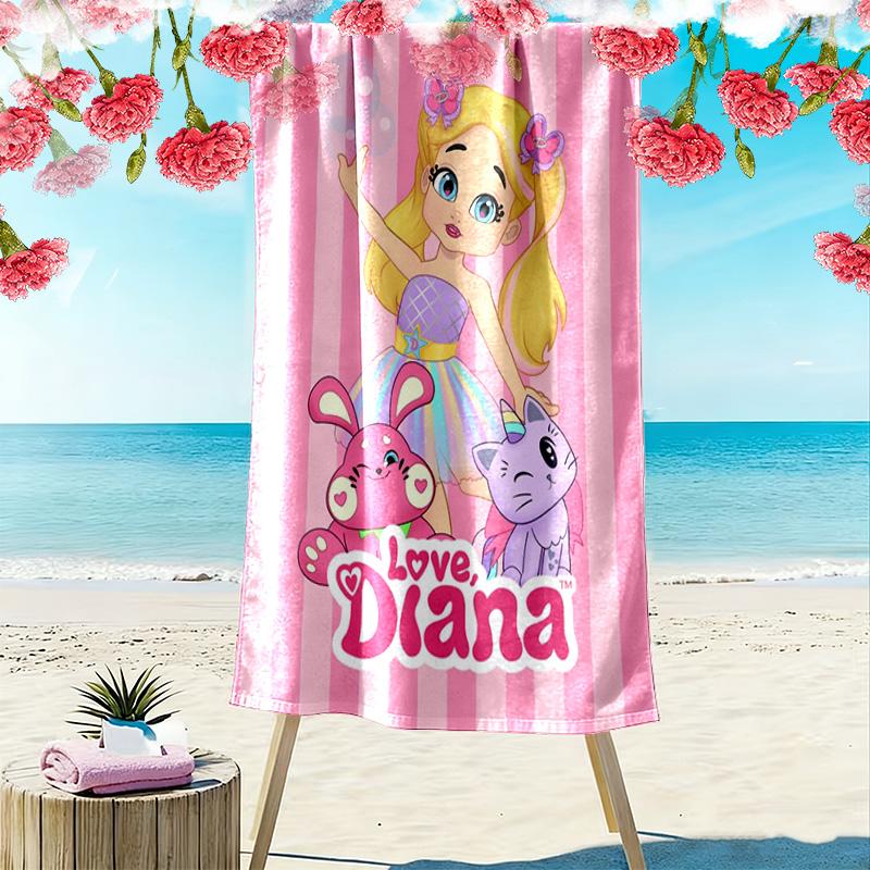 Love, Diana 2D Flat Print Beach Towel, Large Soft Quick Dry Towel for Beach Camping SwimmingXSTJ0915161