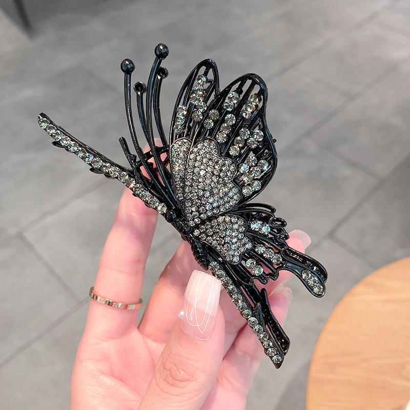 

1 шт. Суперблискучі Затискачі для волосся Метелики Старшого Стилю Затискач-Кіготь для Потилиці Червона Мережа Жіночий Великий Супер-Фея Акула Затискач для Голови чорний