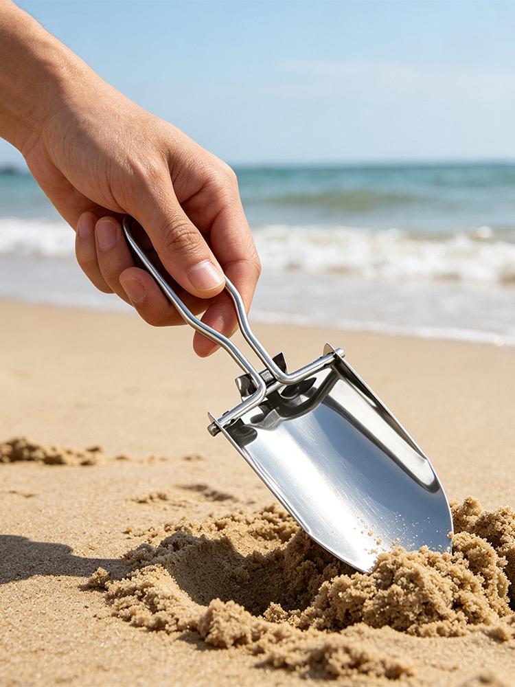 Stainless Steel Folding Gardening Shovel Multi-Purpose Mini Gardening Potting Tools Shovel for Backpack Gardening And Potting