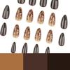 Autumn/Winter Leopard Print Cat Eye Short Almond Wearable Nails