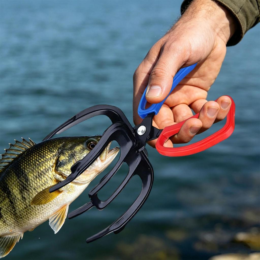 Claw Fish Gripper Metal Non-Slip Lightweight Multifunctional 3 Claw Fishing Pliers for Bass Walleye Catfish Carp Rivers Lakes