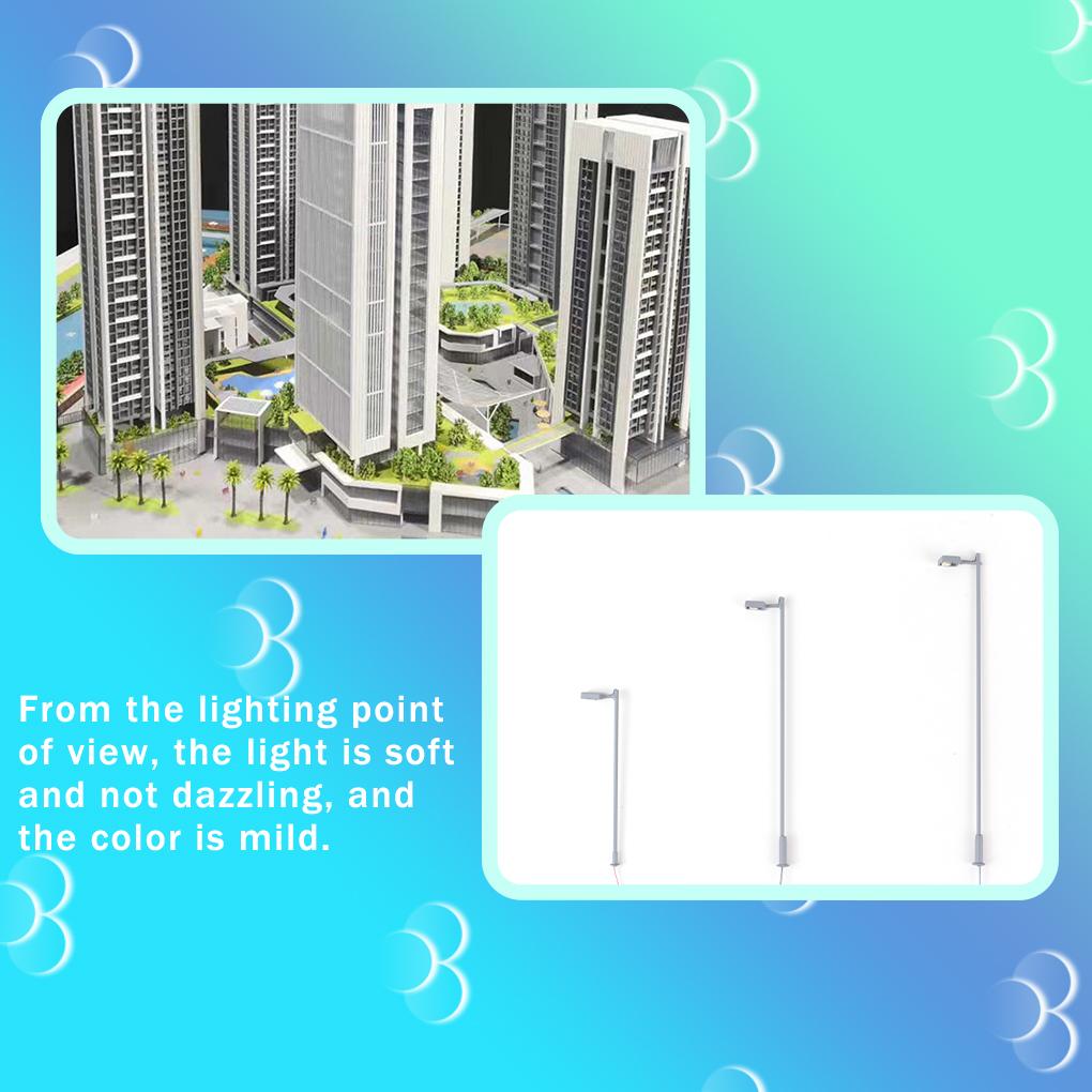 1:150/1:100/1:87 Scale Single Head Lamp Model Miniature DIY Decor Night-light Sand Table Building Park Garden Outdoor Lighting