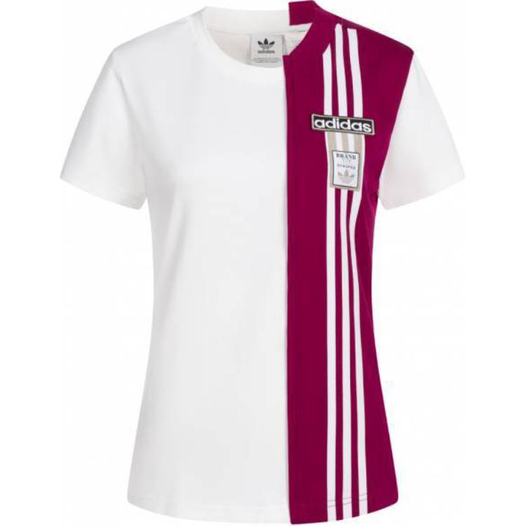 

Adidas Originals Adibreak Logo Striped Breathable Short Sleeve T-Shirt Women Tops White GJ6585 34