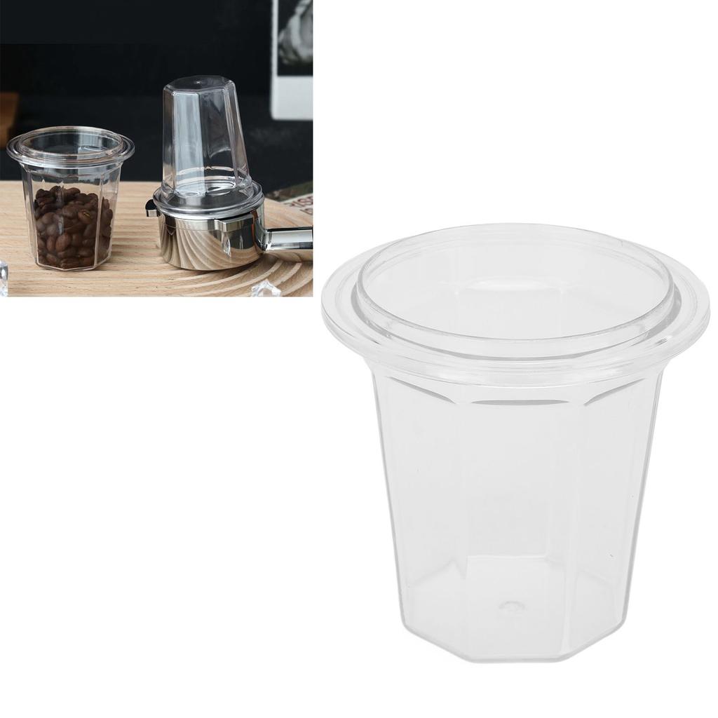 Coffee Ground Dosing Cup PC Antistatic Transparent Coffee Powder Feeder Dosing Cup for Portafilter Basket
