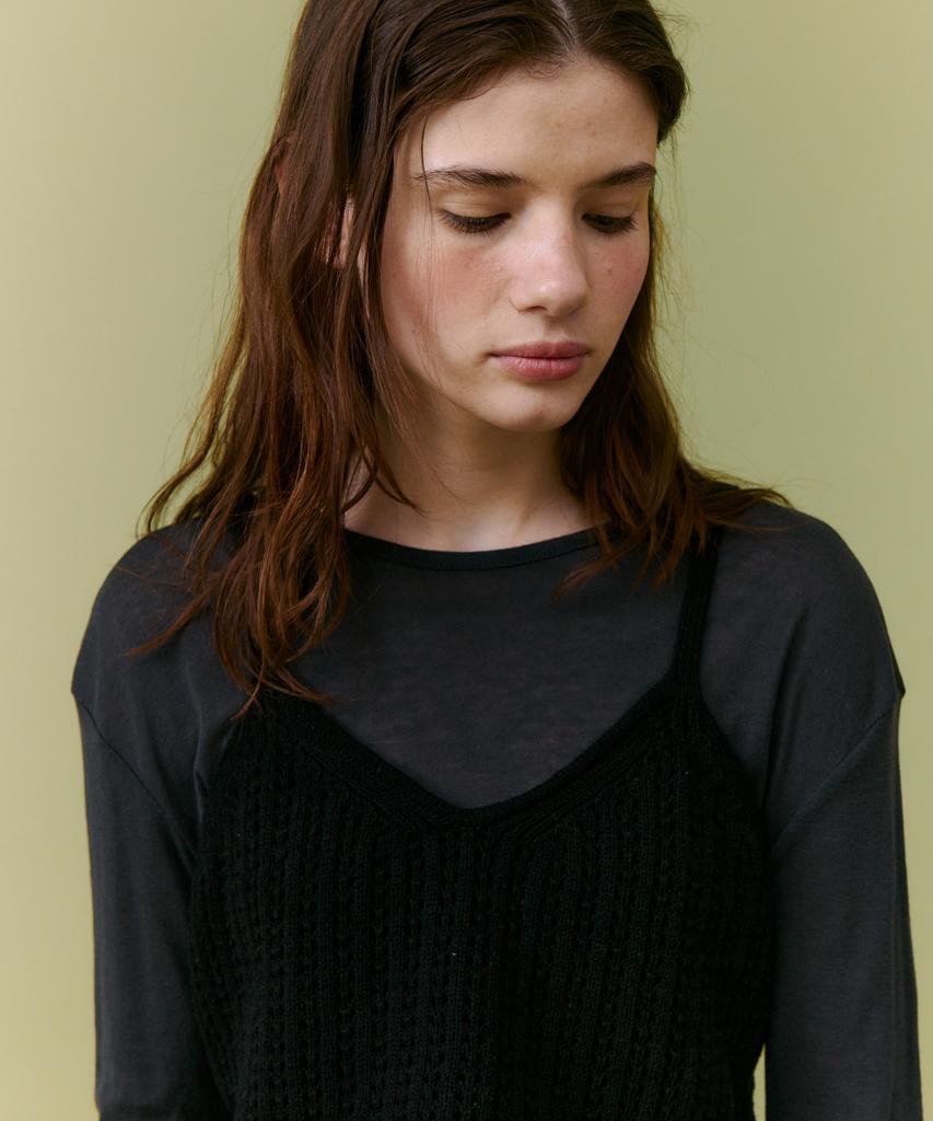 Deolil Cotton Bustier Knit_Black