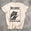 Become Ungovernable Funny Graphic Cat Biting Hand T-shirt, Vintage Graphic Tee, Silly Cats Shirt, Unisex Cotton