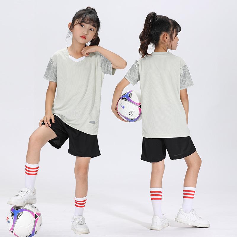 Children's Football Jersey Sets, Boys' and Girls' Quick-dry Short-sleeve Training Elementary School Soccer Match Team Uniforms
