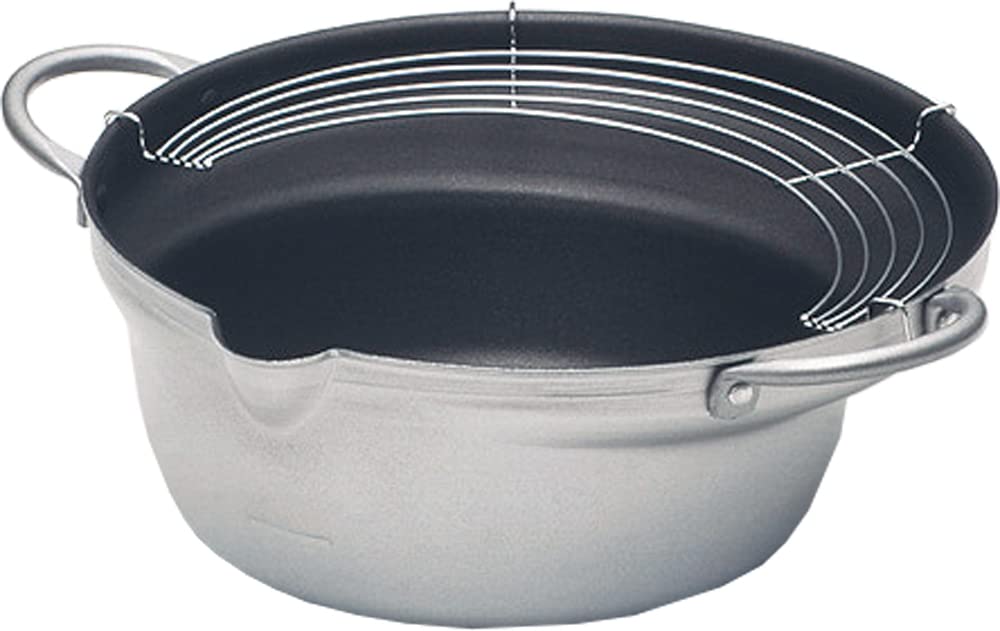 

Tamahashi Kurasheet Tempura Pan, 25cm, IH Compatible, Eccentric Tempura Pan CL-25T, Silver