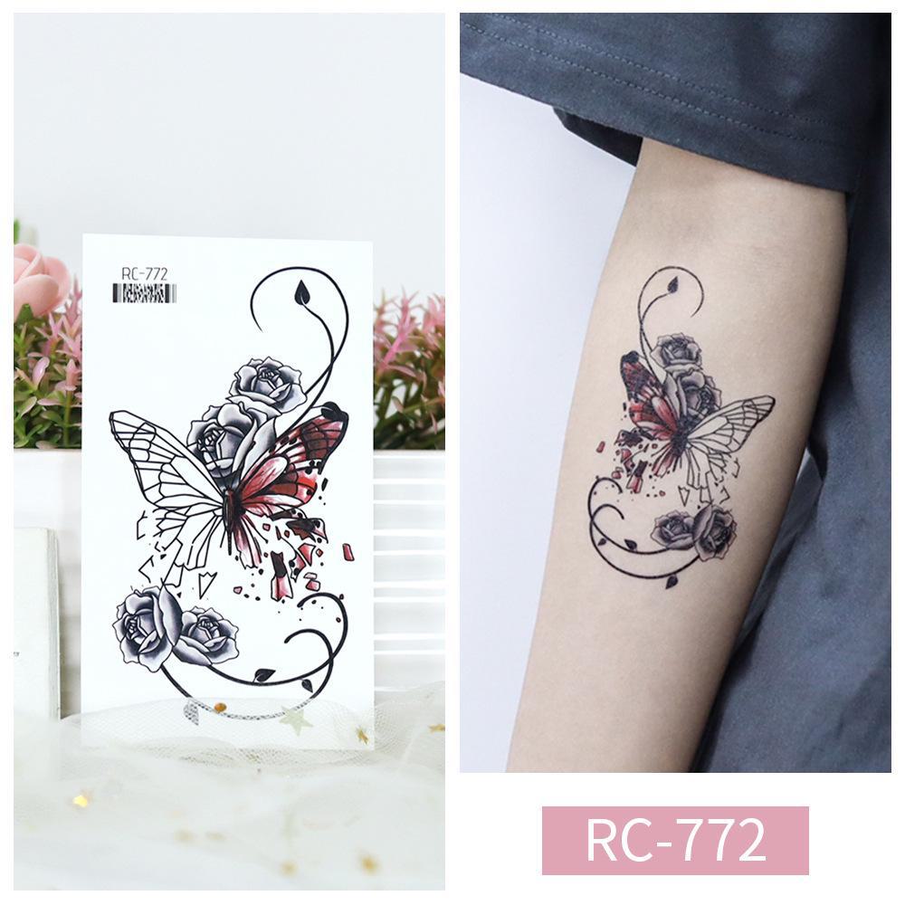 Butterfly Tattoo Stickers: Small, Fresh, Waterproof, Retro Black & White, Temporary Hand Designs