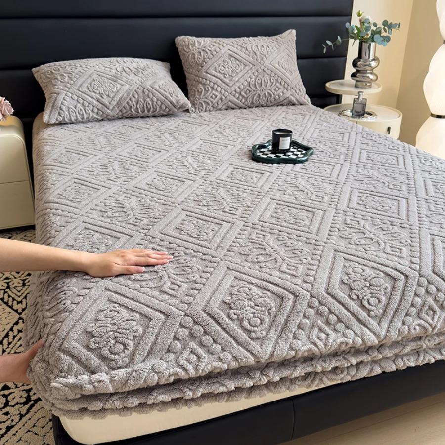 Home Milk Velvet Bed Sheet/Single/Super Single/Large/Extra Large Warm Soft Bed Sheet Mattress for Autumn Winter Home Furnishings