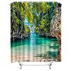 Tropical Rainforest Scenery Shower Curtain Waterproof And Anti-Mildew Bathroom Hanging Curtain Unique Creative Home Decoration