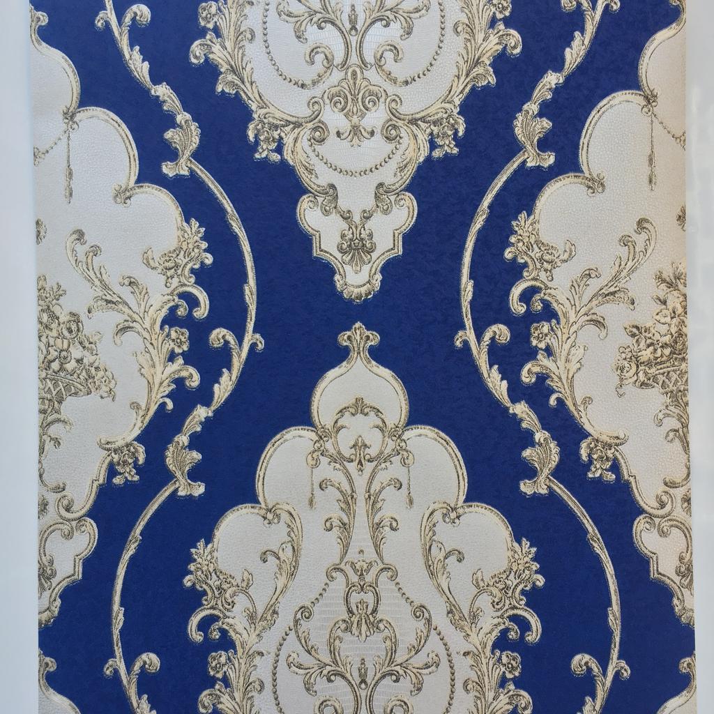 Luxury Damask Vinyl Wallpaper PVC Wall Paper Roll White Black Blue Red Waterproof Wall Cover Living Room Bedroom Home Decoration