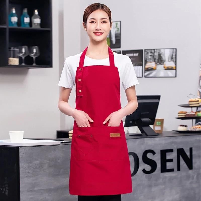 Waterproof Kitchen Apron Perfessional Kitchen Apron Restaurant Shop Waiter Work Uniform Women/Men With Pockets Cleaning Pinafore