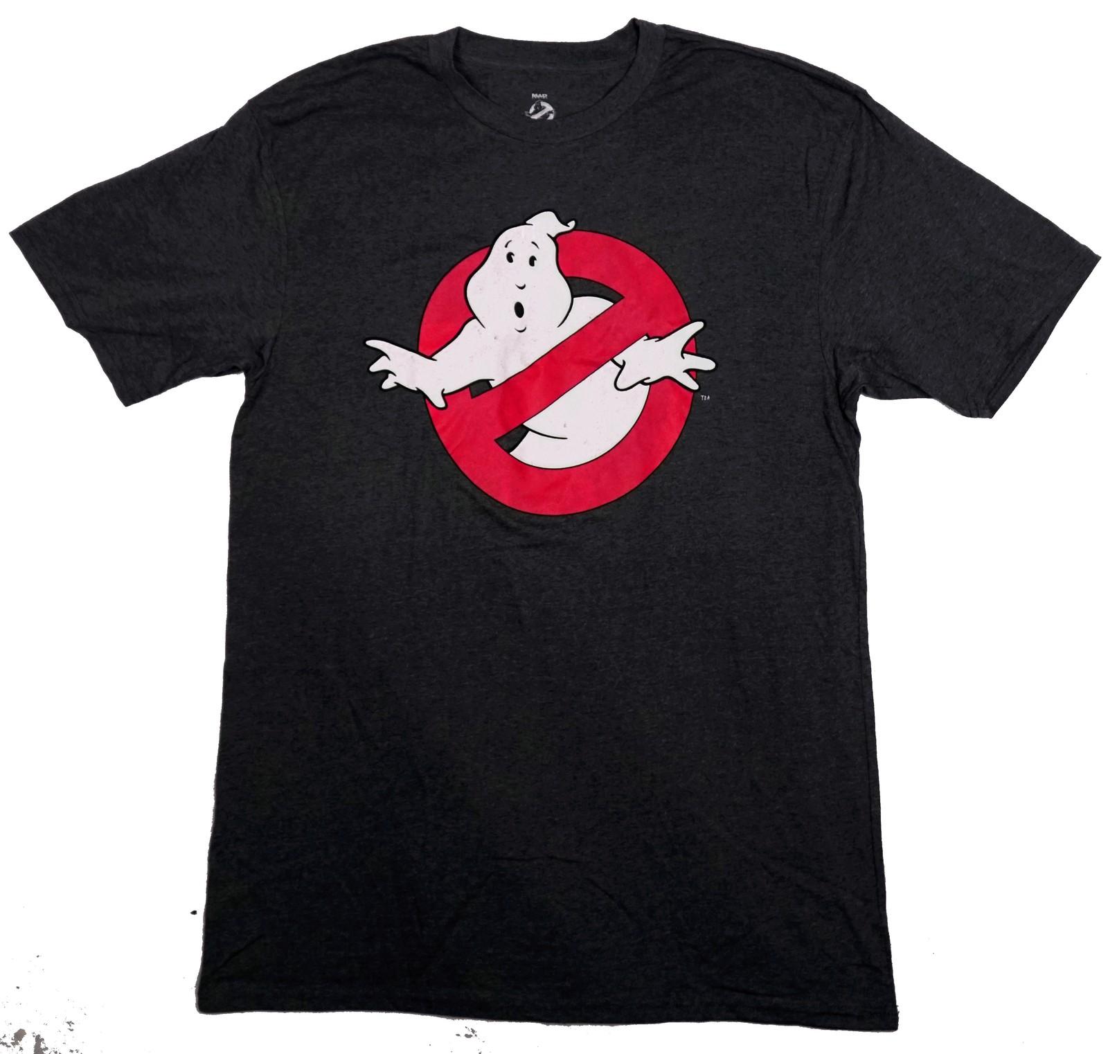 Ghostbusters New Adult T-Shirt - Classic No Ghosts Logo Under Name XL