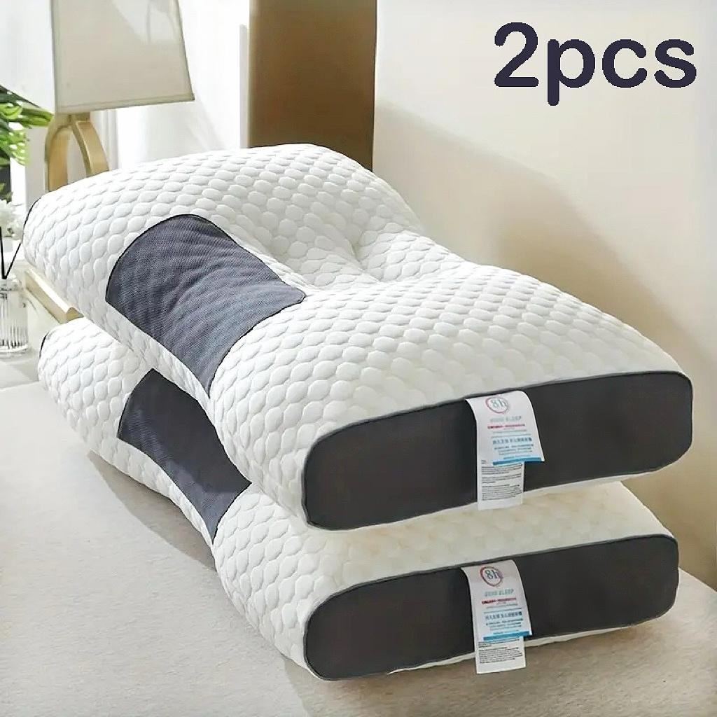 

[Knitted Neck Protection Pillow] 2Pcs Knitted SP Neck Protection Pillow Moisture Absorption Breathable Sleep Pillow Core 74x48cm
