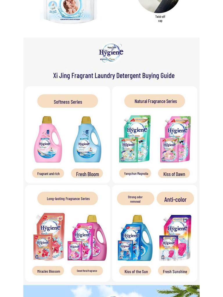 Detersivo Concentrato Profumato per Bucato Xijing Importato dalla Thailandia 600ml – Rimozione Profonda delle Macchie, Profumo a Lunga Durata