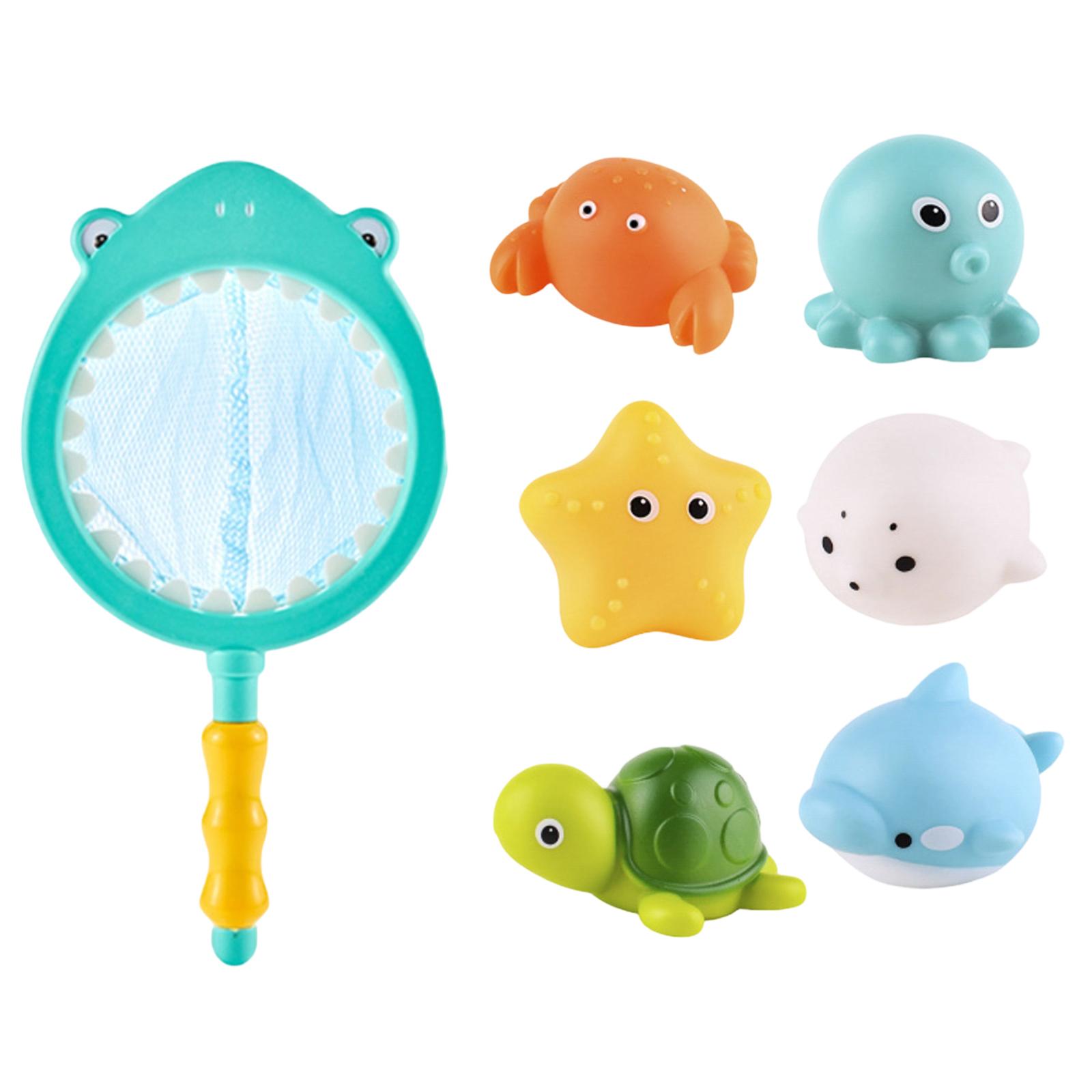 

Baby Bath Toys Creative Spray Water Shower Toys Kids Sharks Fishing Net Set Toys Bath Gift One Size