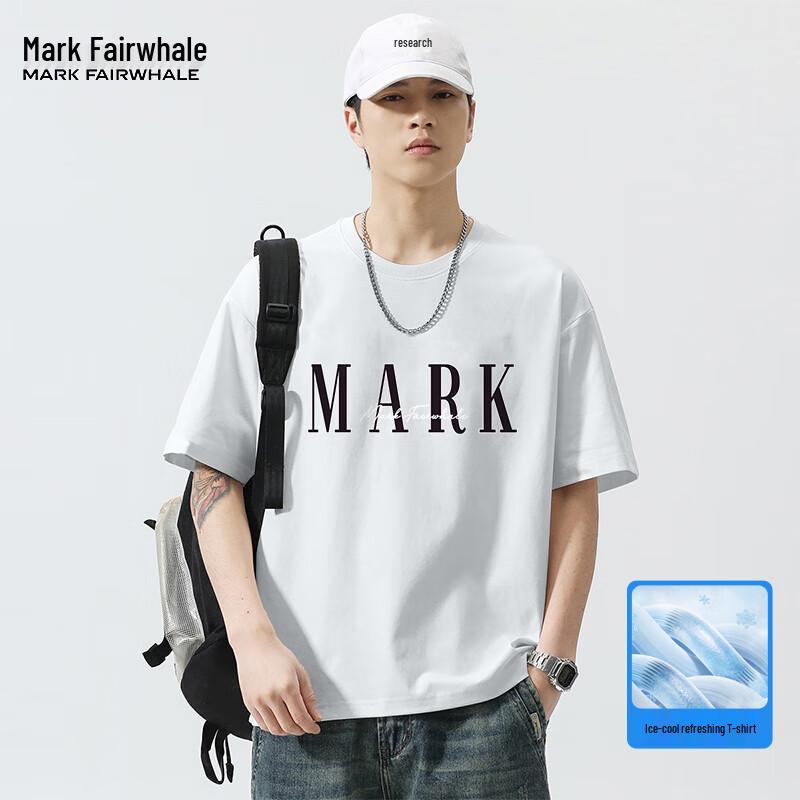 Mark Fairwhale Men's Cooling Loose Fit Short Sleeve T-Shirt with Script Print