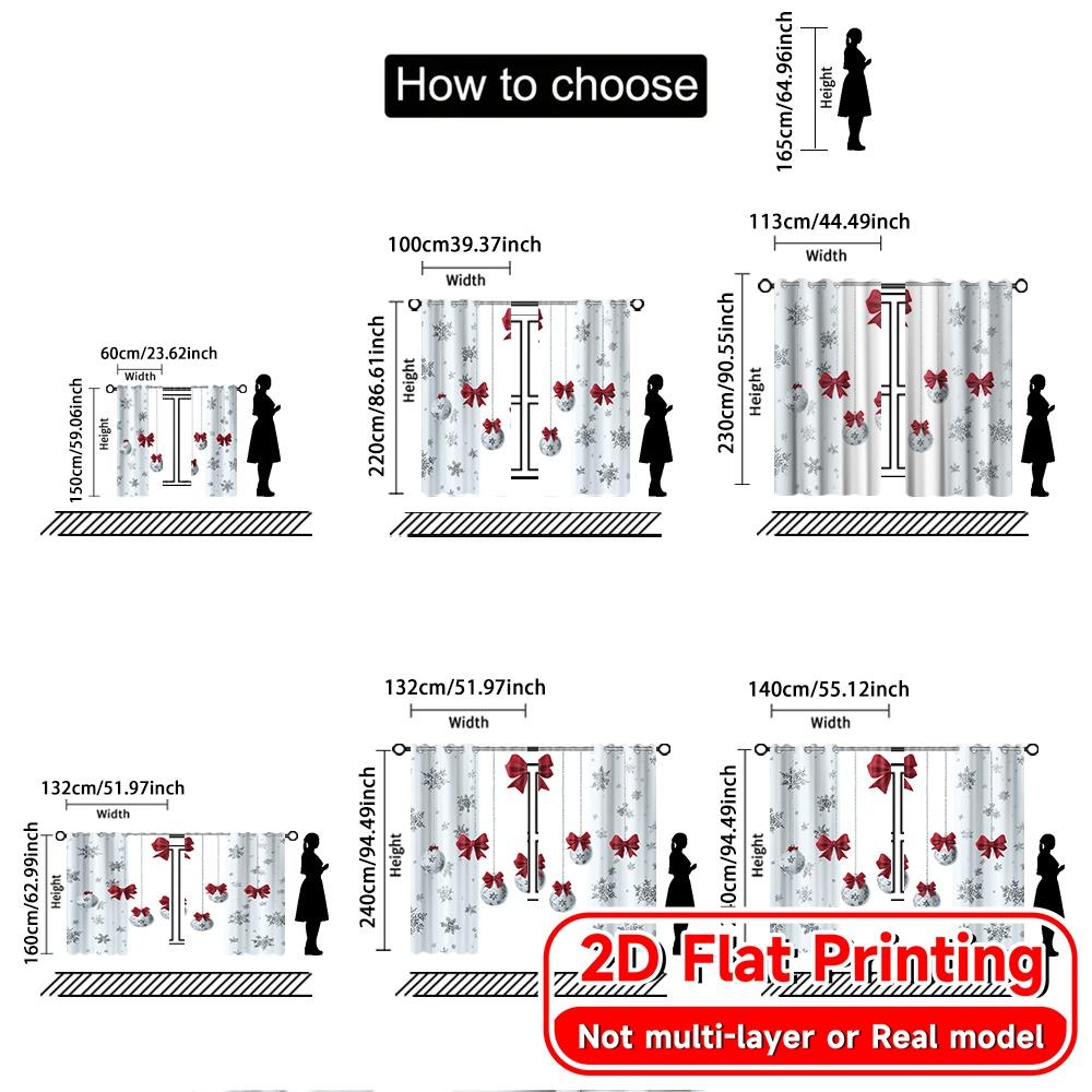 Set Of 2 Flat Printing Festive Corner Print Curtains Prints Room Decor Perfect Bedroom Modern Semi Sheer Made Polyester Window Treatment