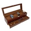 Mocamoro Watch Holds 6 Watch Luxury Watch Collection for Clear Glass Gift Case, Watches, Two-Tier Box, Men, Top, Display,