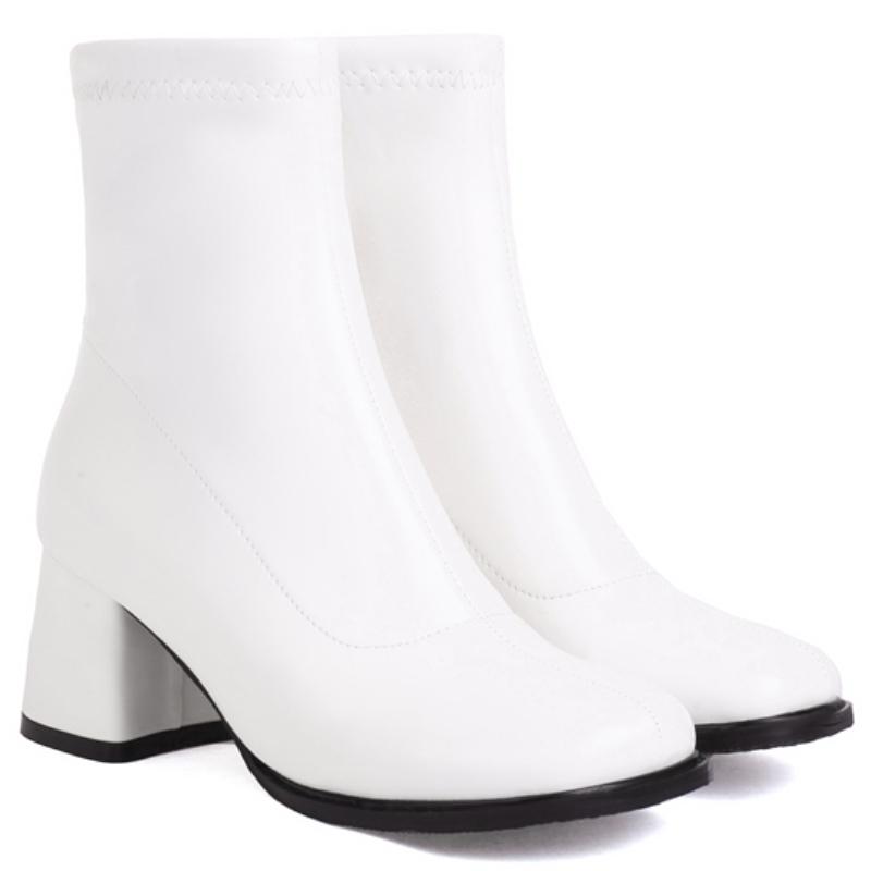 Elegant Ankle Boots for Women Autumn Winter 2024 Black Red White Short Boot Low Heels Footwear Shoe Ladies Waterproof Large Size