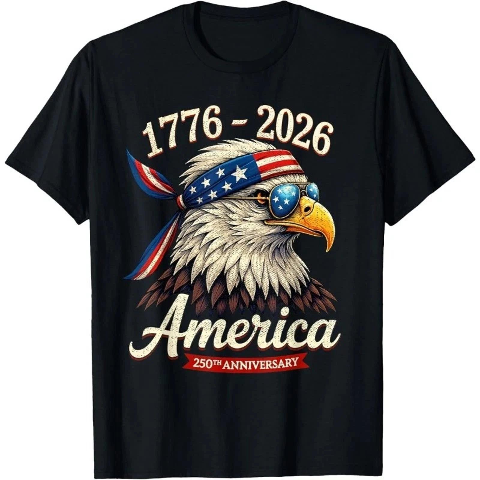 250 Years America 1776 Bald Eagle 250th Birthday US Flag Graphic Tee Mens XL