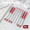 Sada 4ks gelových per Soft-plus Easy Grip 3s rychleschnoucí černo-červený barevný inkoust 0,5 mm kuličkové pero pro psaní