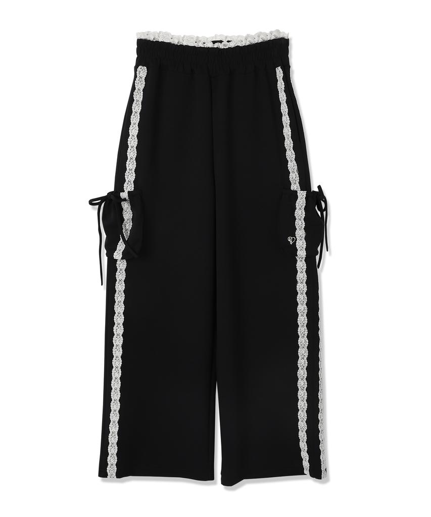 VIVACIOUS Jenny Lace Track Wide Pants - 4Col