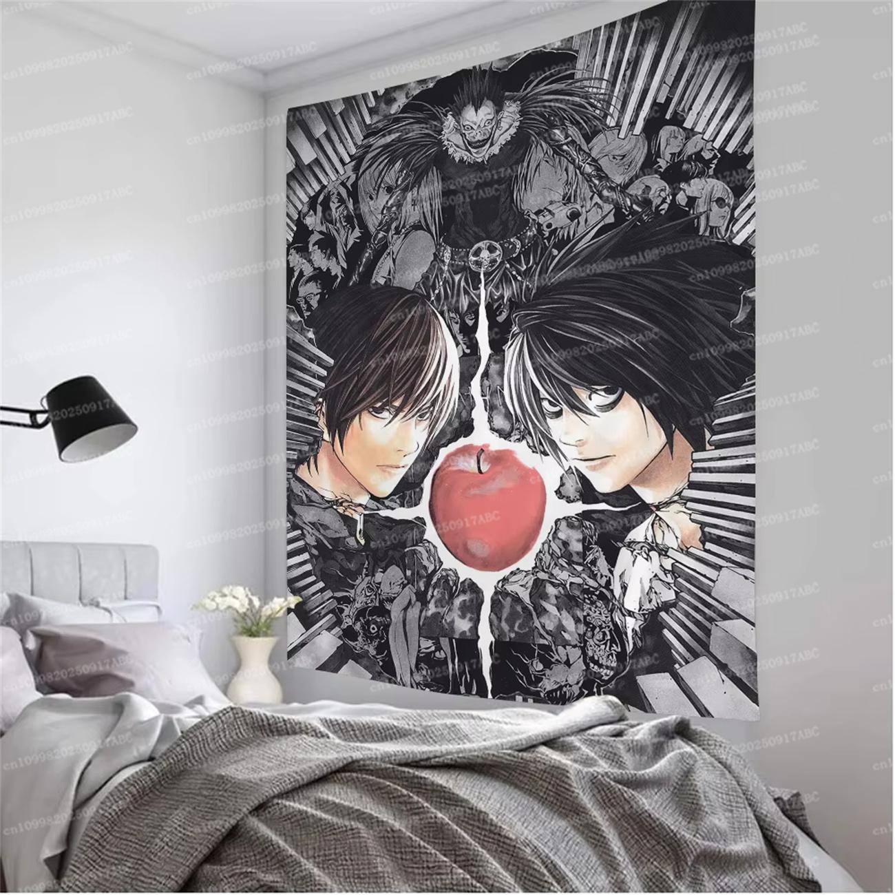 

Тканое полотно Death Note, Большое настенное искусство, Научно-фантастический гобелен для гостиной, Декор для комнаты, дома, Покрывало для спальни, общежития, Настенный дизайн 74x94cm(29x37in)