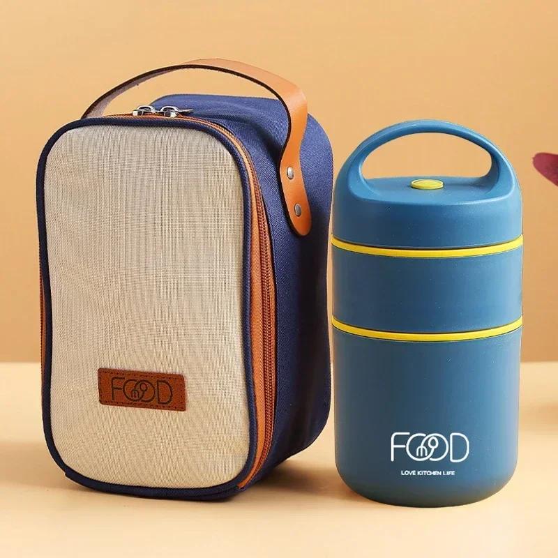 Thermal Lunch Box Stainless Steel Vacuum Insulated Lunch Bag Food Warmer Soup Cup Thermos Containers Lunch Box for Kids Tupper