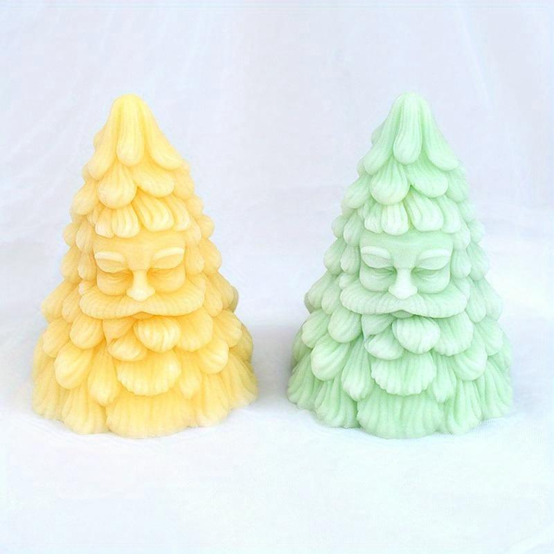 Christmas Grandpa Christmas Tree Mold DIY Aromatherapy Candle Desktop Decoration Christmas Companion Gift Silicone Mold