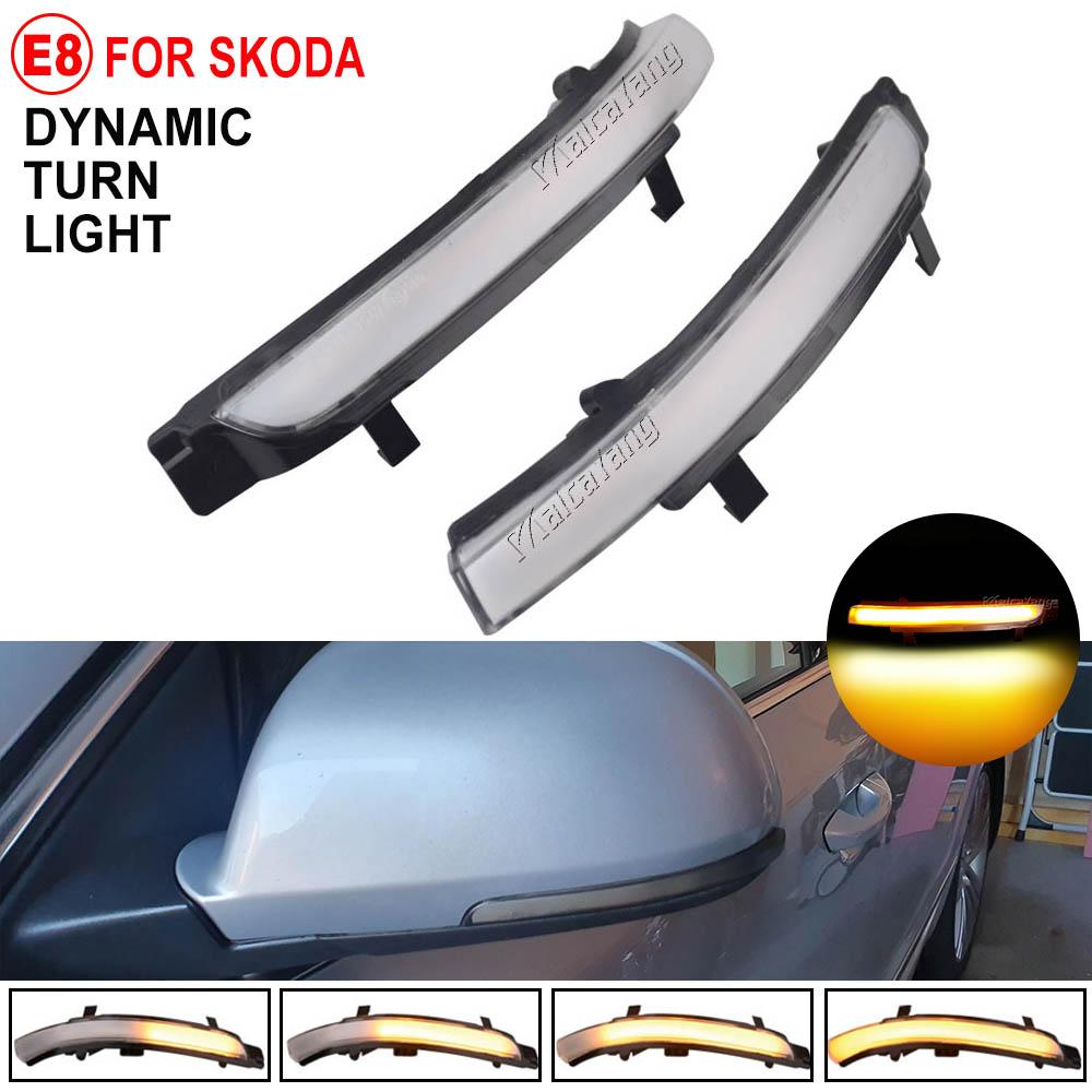 For Skoda Octavia MK2 1Z 09-13 Superb B6 3T 08-14 Dynamic LED Turn Signal Blinker Sequential Indicator Mirror Flasher Light
