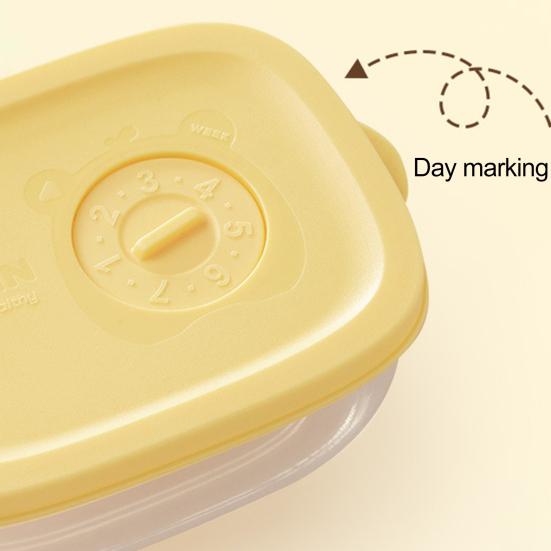 Food Storage Container Transparent No Odor Microwave Box Highly Sealed Oblong Shape Storage Vegetable Cartoon Printing Food