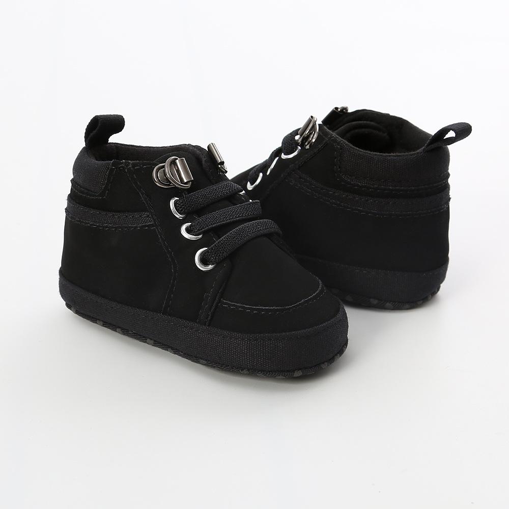 Newborn Baby Shoes Infant Toddler Boy Comfort Soft-Sole PU Flat High-top Anti-slip Baby Accessories Sneaker Moccasins
