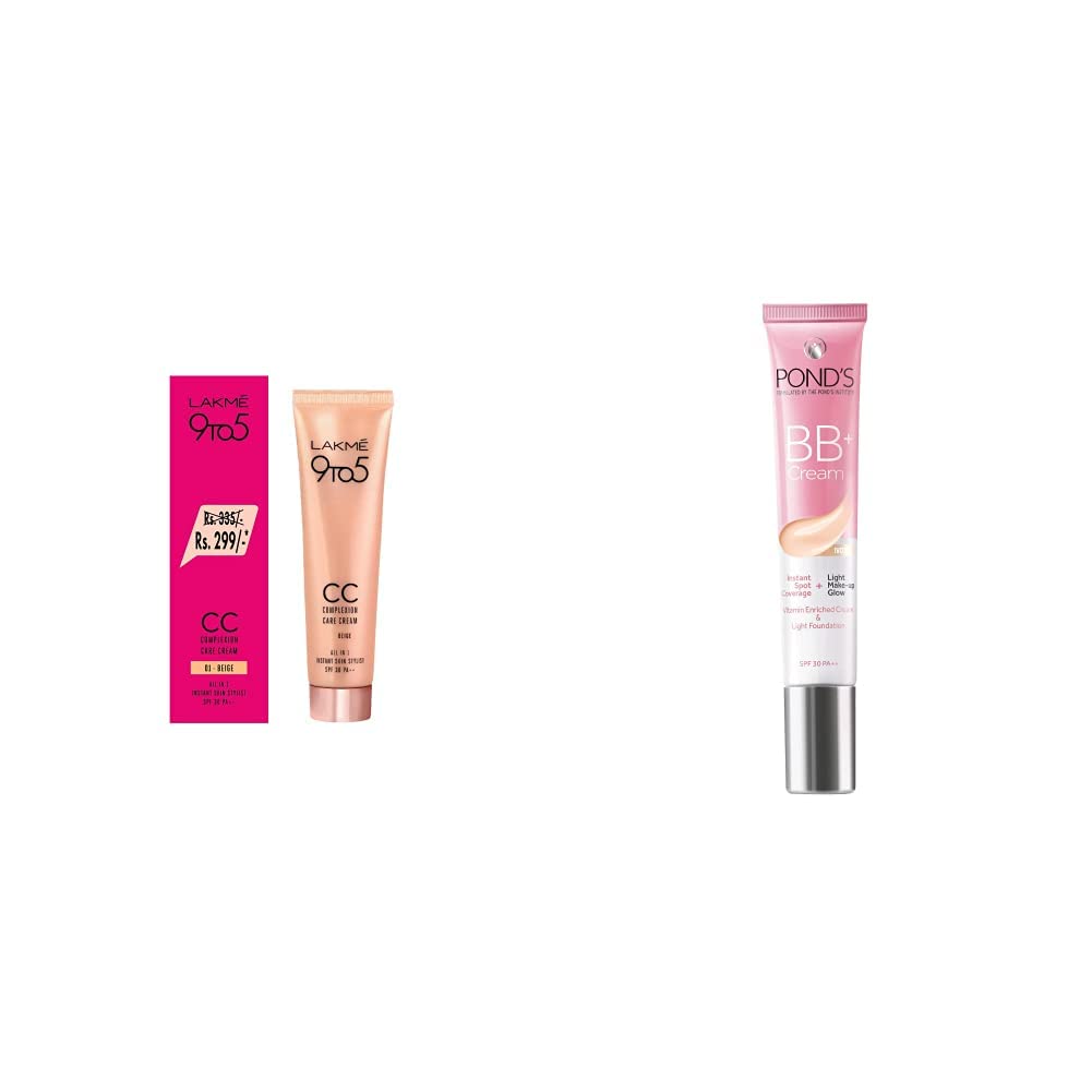 Крем для лица Lakmé 9 to 5 Complexion Care, Бежевый, 30 г и BB+ крем для сияния кожи Pond s White Beauty 01 Original, 18 г