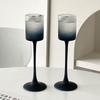 ZISIZ Vintage Frosted Black Champagne Glass