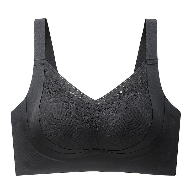 Gypsophila Lifting Seamless Gathered Side Plus Size Underwear Soft Support Adjustment Sexy Lace Bra