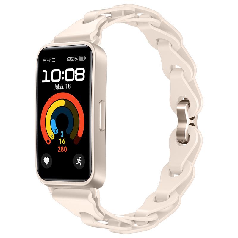 

НОВЫЙ силиконовый ремешок-цепочка для Huawei band 9, резиновый ремешок для часов Huawei band 8, цветной ремешок для девочек и женщин huawei band 8