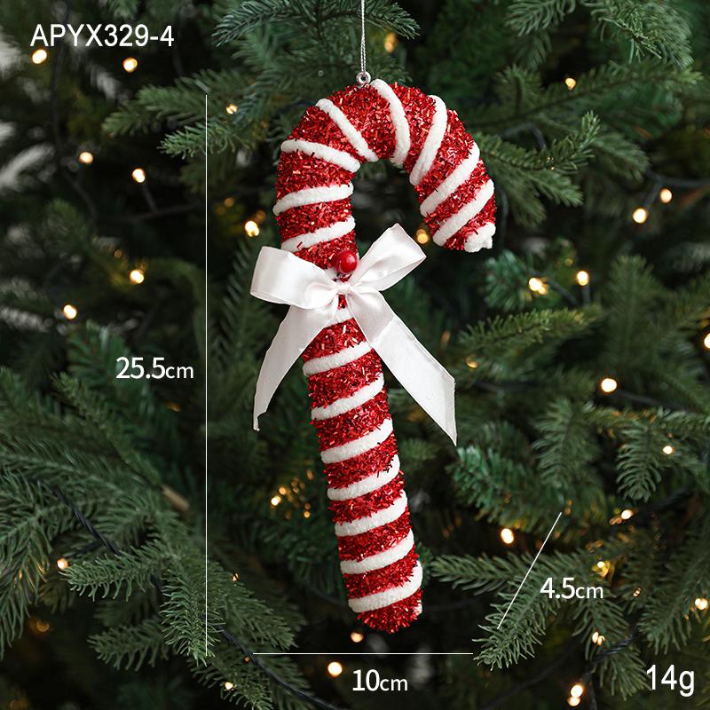 Ornement d'arbre canne à sucre rouge de Noël