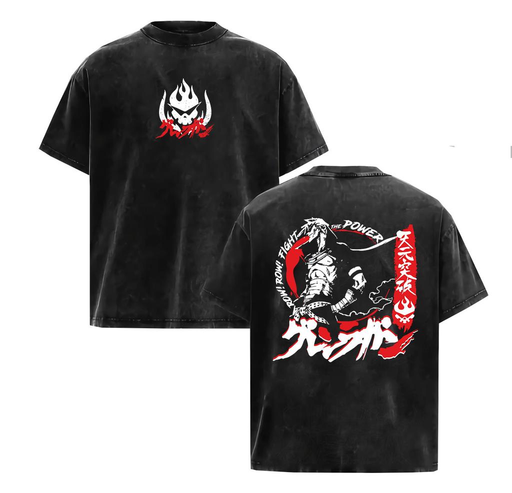 Vintage Washed Anime Tengen Toppa Gurren Lagann Graphic T Shirt Unisexs Oversized Harajuku Fashion Short Sleeve Tshirt Streetwear