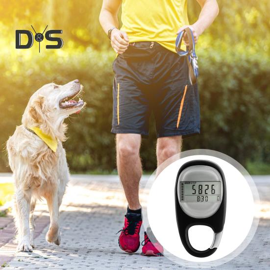 3D-Schrittzähler, einfacher Schrittzähler mit Karabiner, präziser Clip-Schrittzähler für Männer, Frauen, Kinder, Senioren